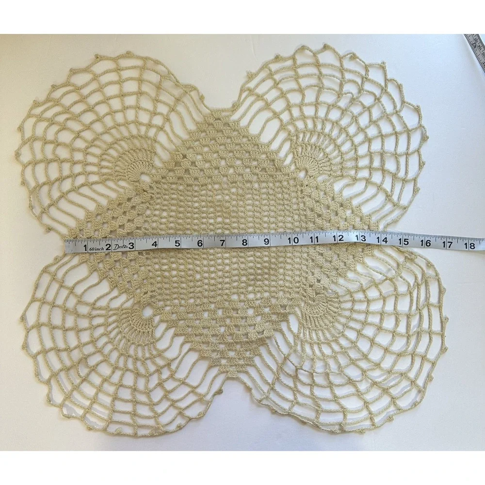 Vintage Hand Crocheted Doilies Lot of 3‎ Country Cottage Decor Shabby Chic Boho